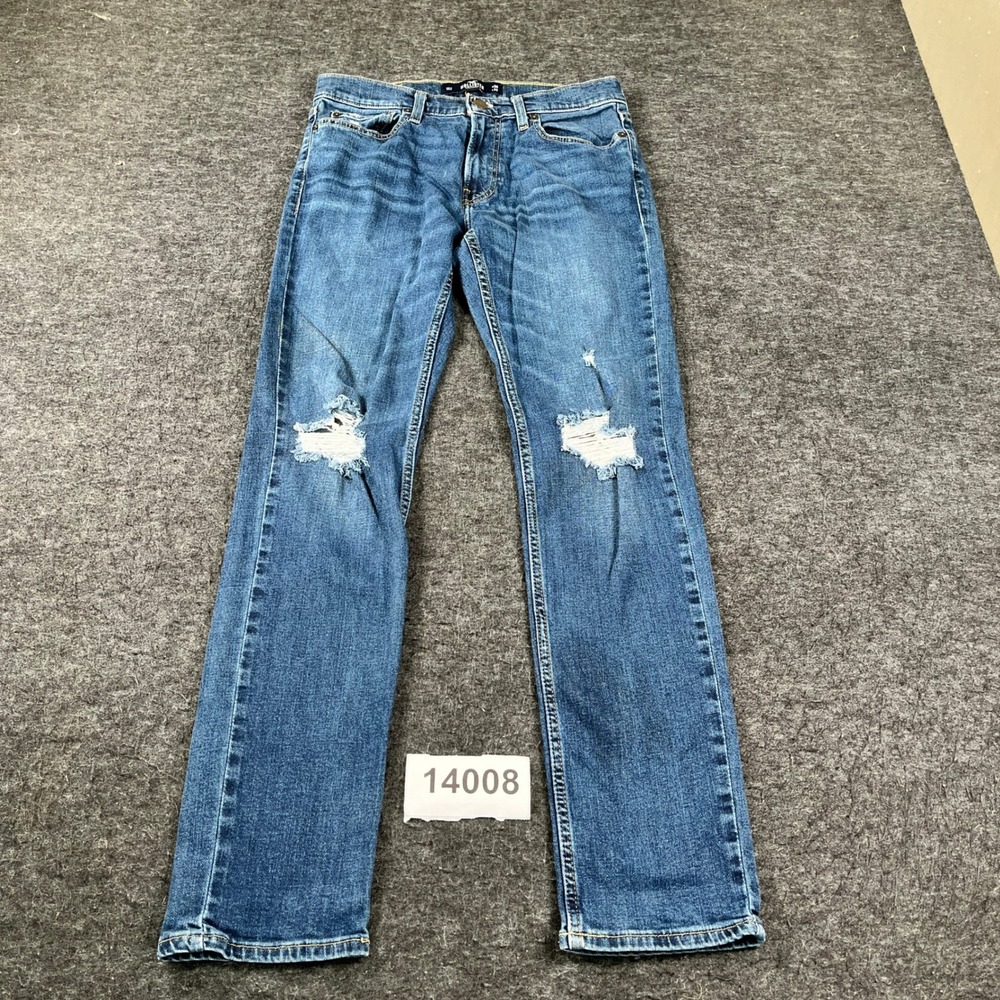 Hollister Epic Flex Skinny Fit Jeans Mens 30x32 Blue Denim Distressed Outdoor